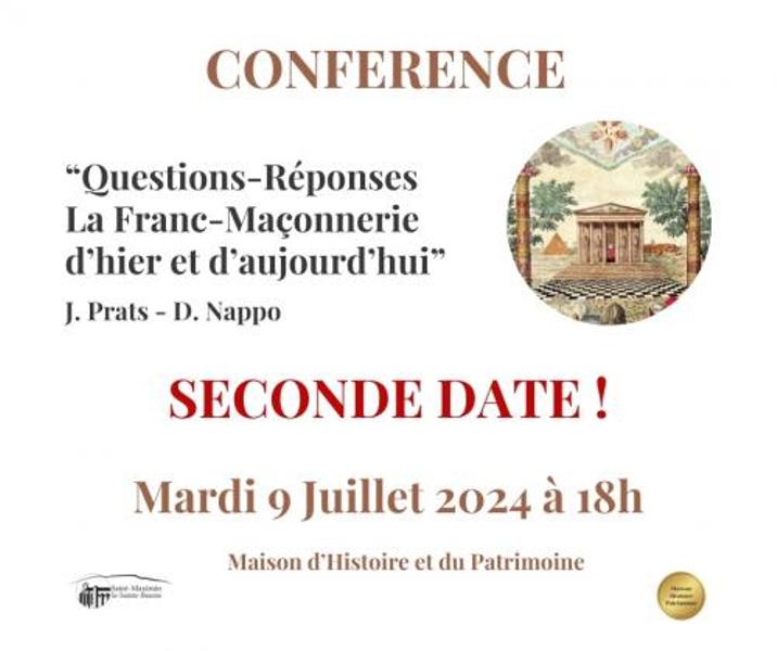 Conférence : La Franc-Maçonnerie d’hier et d’aujourd’hui